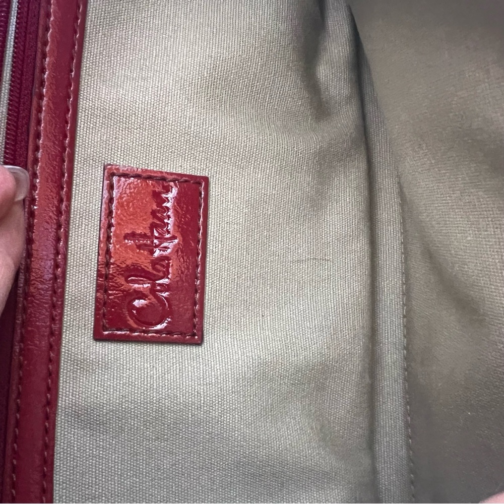 VINTAGE COLE HAAN Red Patent Leather Art Deco  Clutch - Picture 13 of 14